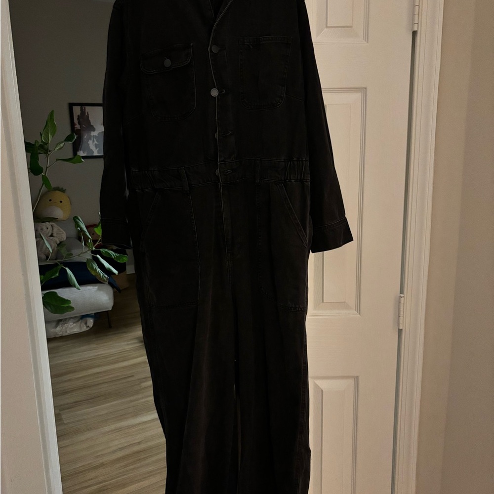 Black Men's Denim Jumpsuit